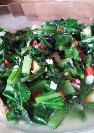 Foto resep Sayur tumis caisim / sawi hijau simpel