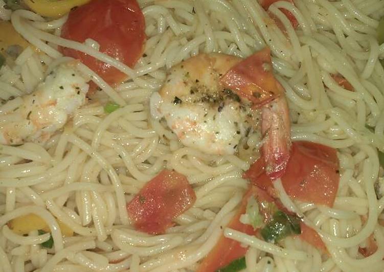 Espagueti con camarones