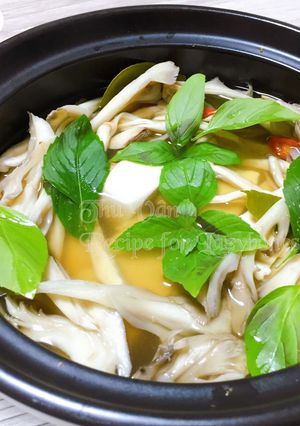 Hình của món Nấm tiềm đậu.