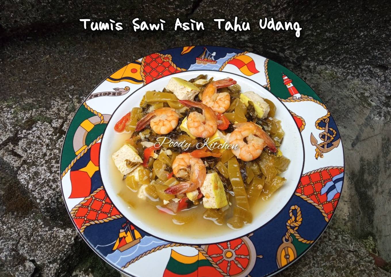 Tumis Sawi Asin Tahu Udang