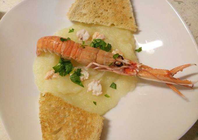 Vellutata Di Scampi E Patate Langostine And Potato Soup