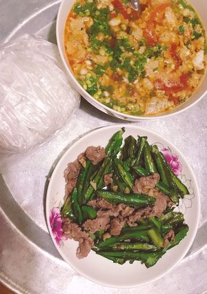 Hình của món Đậu rồng xào bò.