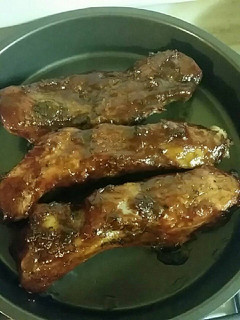 A picture of Easy BBQ Ribs in the oven.