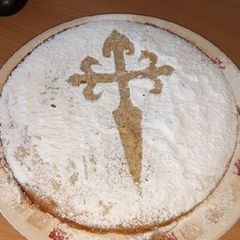 A picture of Tarta de Santiago. Santiago's tart. Gluten free.