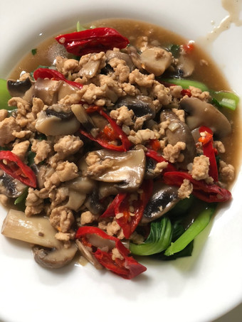 Resep Pakcoy ayam jamur diet Istimewa