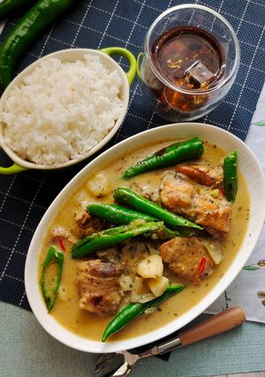 糯米椒文昌雞綠咖哩 的食譜成品照片