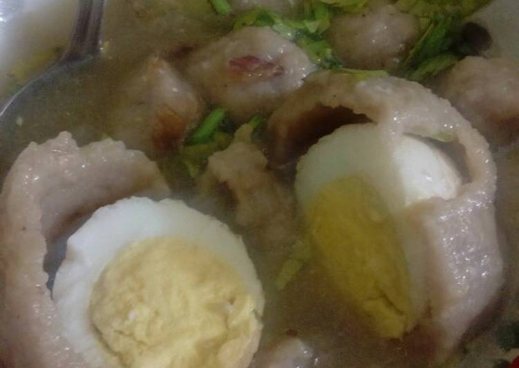 Bakso pentol sapi,telor