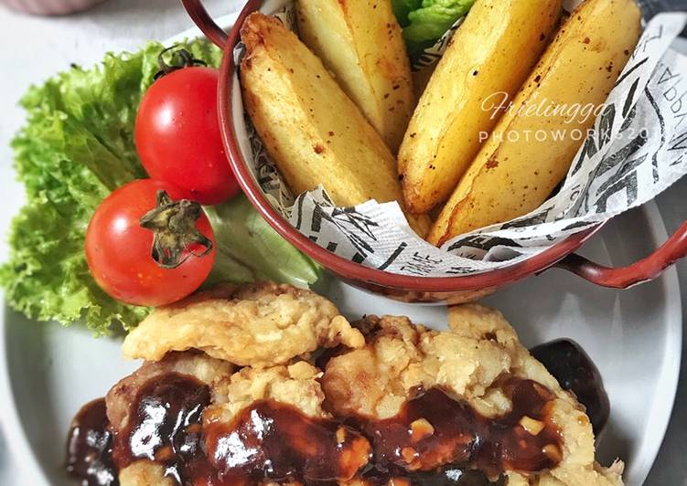 Steak ayam saus semur kecap