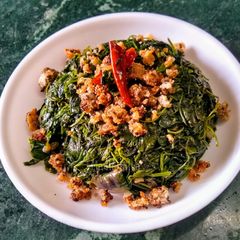 Chaulai Saag with Bodi A picture of Chaulai Saag with Bodi.