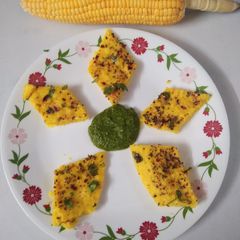 Sweet Corn Dhokla A picture of Sweet Corn Dhokla.