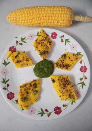 A picture of Sweet Corn Dhokla.