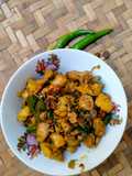 Oseng bumbu kecap jeroan tempat telur muda