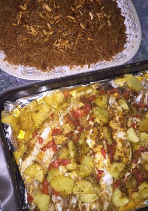 صورة لوصفة سمك بالفرن بخلطة رهيبه