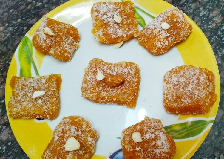 How to Easy at dinner Mango coconut barfi