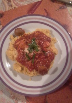 Una foto de Polenta con tuco de champiñones