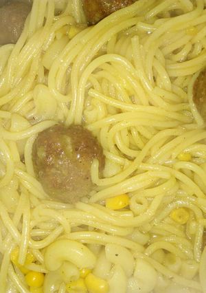 صورة لوصفة مكرونه الكاري بكرات اللحم