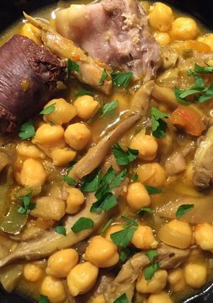Una foto de Garbanzos con Pleurotus