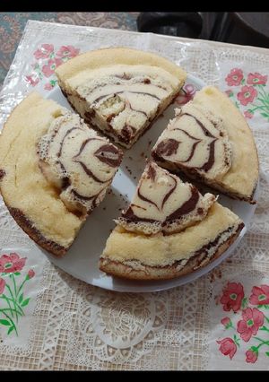 عکسی از دستور کیک زبرا در ماهیتابه