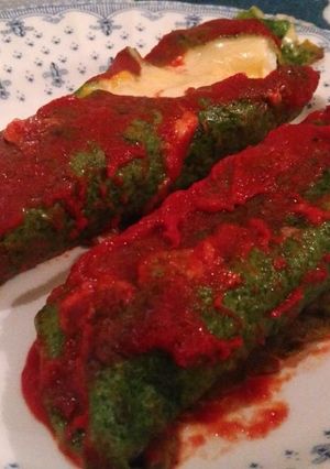 Una foto de Canelones de espinaca