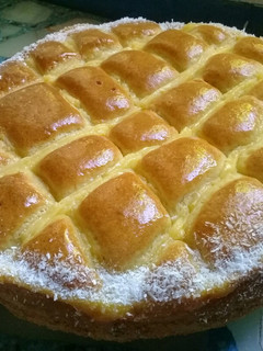 Una foto de Torta Matera con Crema pastelera una delicia 😋😊