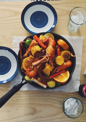 Hình của món Tôm càng xanh cajun.