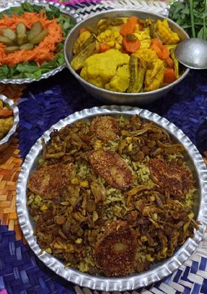 عکسی از دستور ماش پلو با مرغ(ناهار)