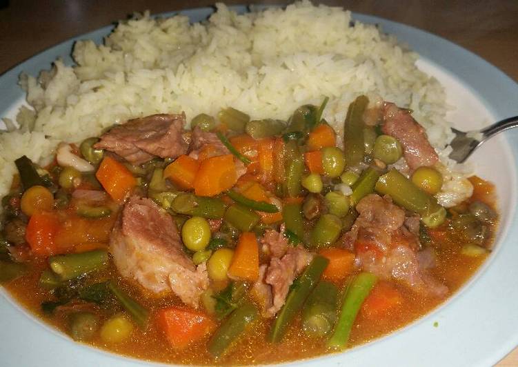 Step-by-Step Guide to Prepare Homemade Boiled rice with stew