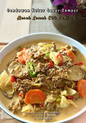 Gambar Cendawan Kukur Sayur Campur Masak Lemak Cili Api