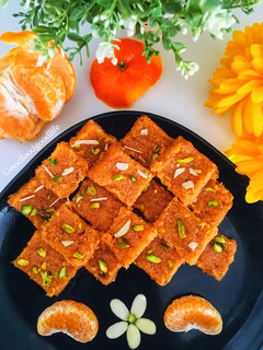 A picture of Colourful Orange Barfi.