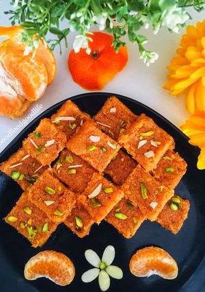 A picture of Colourful Orange Barfi.