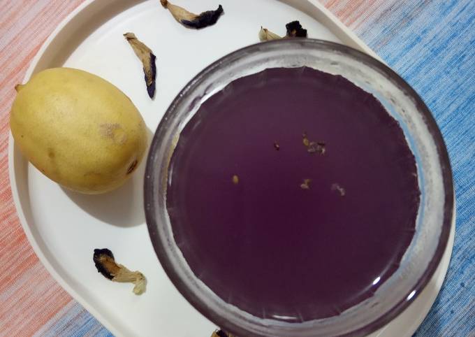 Bagaimana cara buat 228) Teh Bunga Telang Lemon dijamin lezat