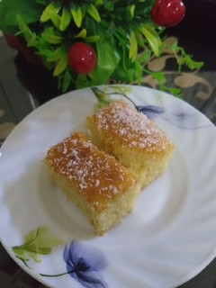 صورة لوصفة بسبوسه بعصير البرتقال 😋