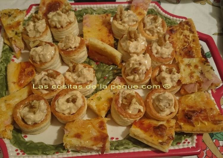 Volovanes de pollo con nueces y salsa rosa