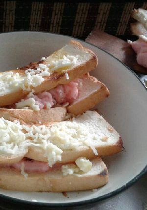 Foto resep Roti tawar panggang custard
