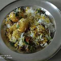 A picture of Egg biryani.