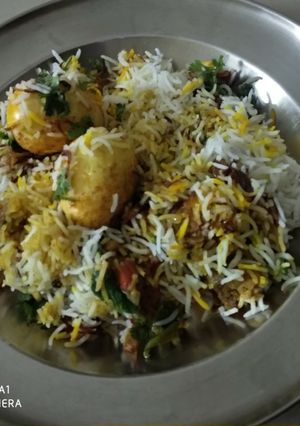 A picture of Egg biryani.