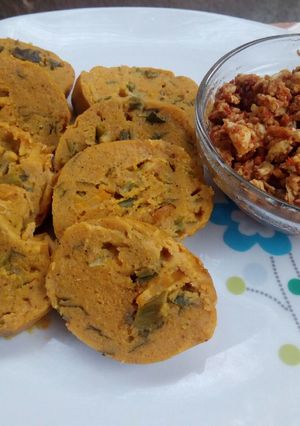 A picture of Veggie Moi Moi.