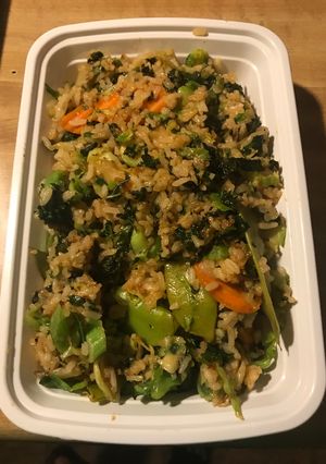 A picture of Veggie fried rice.