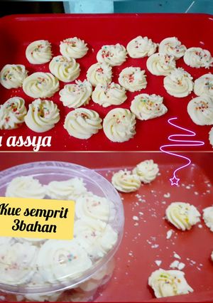 Foto resep Kue semprit 3bahan no mixer no oven