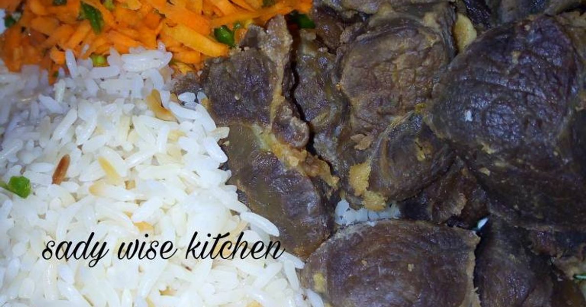 White Rice Meat White Rice With Meat Recipe by sadywise kitchen - Cookpad