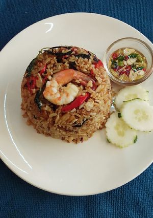 รูปของ ข้าวผัดกะเพรากุ้งสด