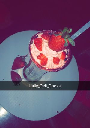 A picture of Strawberry milkshakes.