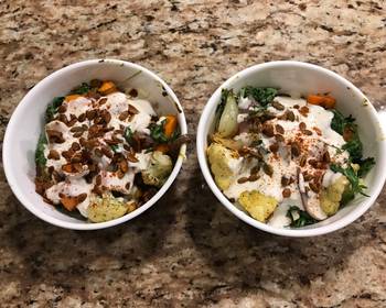 Unique Cuisine Veggie Quinoa Bowl w Spiced Chickpeas Restaurant Style