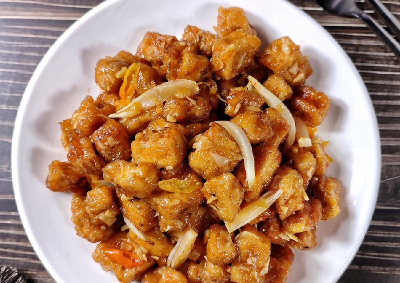 Tahu Krispi Saus Pedas Manis