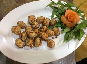 Hình của món Sò huyết rang muối.