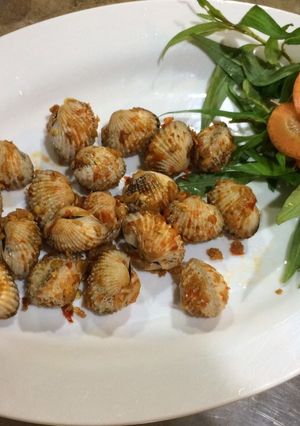 Hình của món Sò huyết rang muối.