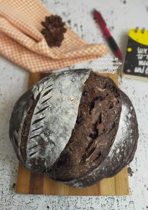 Foto resep Double Chocolate Sourdough Country Loaf