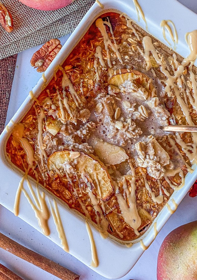 Una foto de Avena horneada de manzana