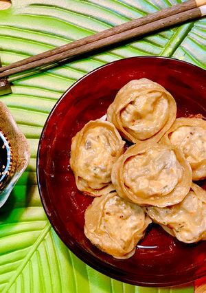 Hình của món 🌱 Bánh Xếp Mandu Chay Nhân Nấm Đậu Hủ Chiên Nước.