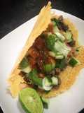 Taco de Sirloin en costra de queso